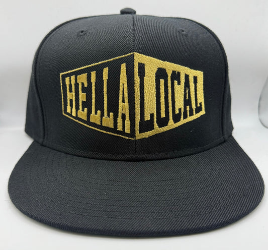 Hella Local Snap Back - Gold on Black